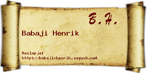 Babaji Henrik névjegykártya